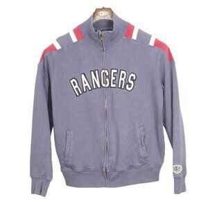 Old Time Hockey NHL NY Rangers Blue Red Full Zip Jacket Cotton Size L